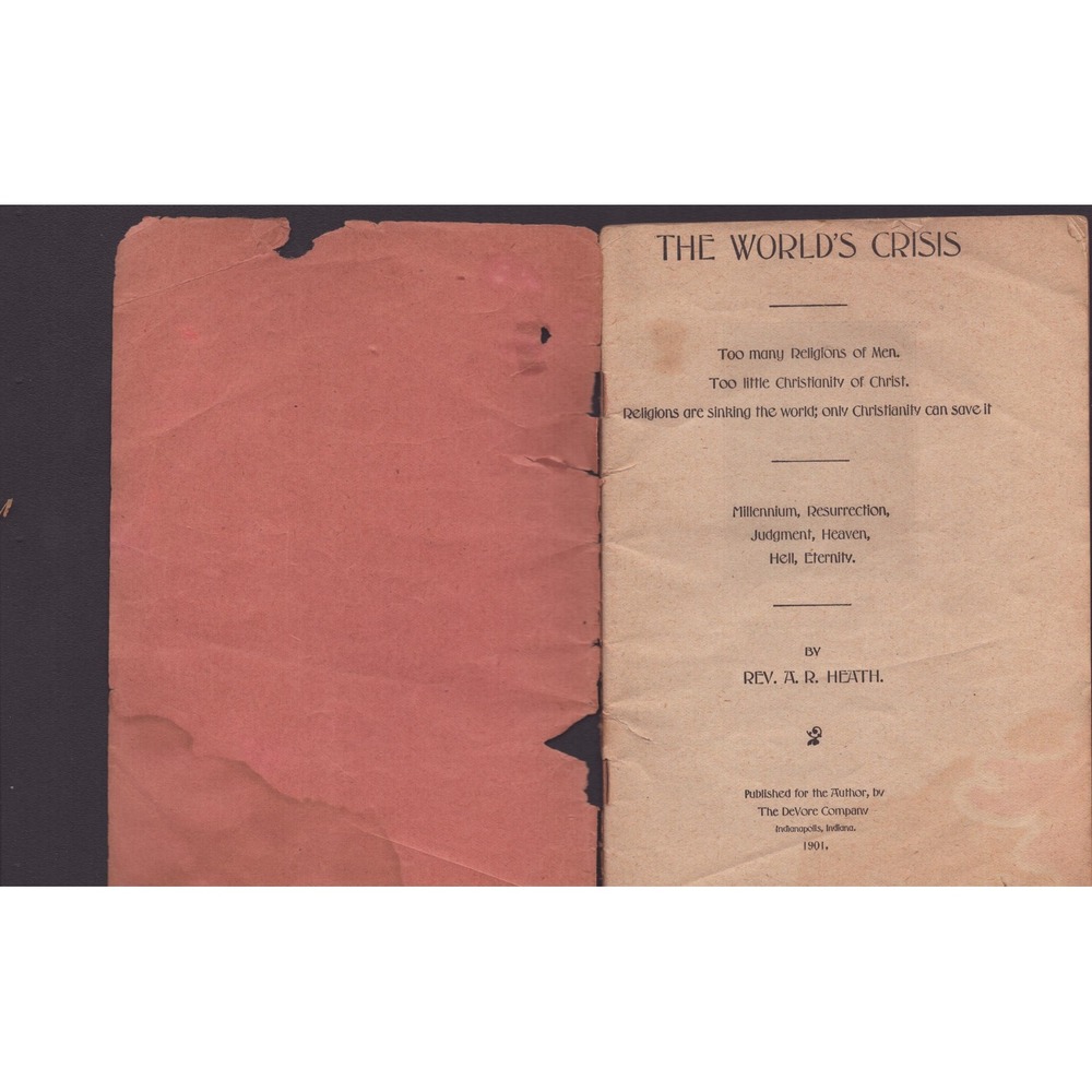 Antique 1901 The World's Crisis A. R. Heath Second Edition Pamphlet Booklet - Picture 3 of 3